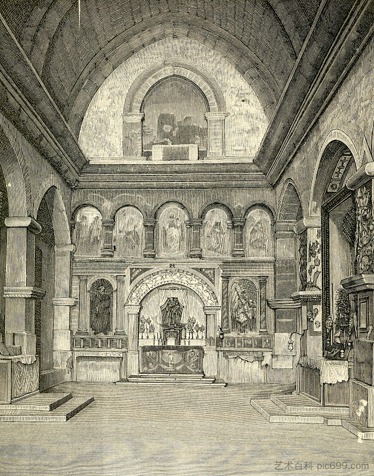 圣尼古拉斯教堂内部 Interno Della Chiesa Di San Nicola (1893)，朱塞佩·巴贝里斯