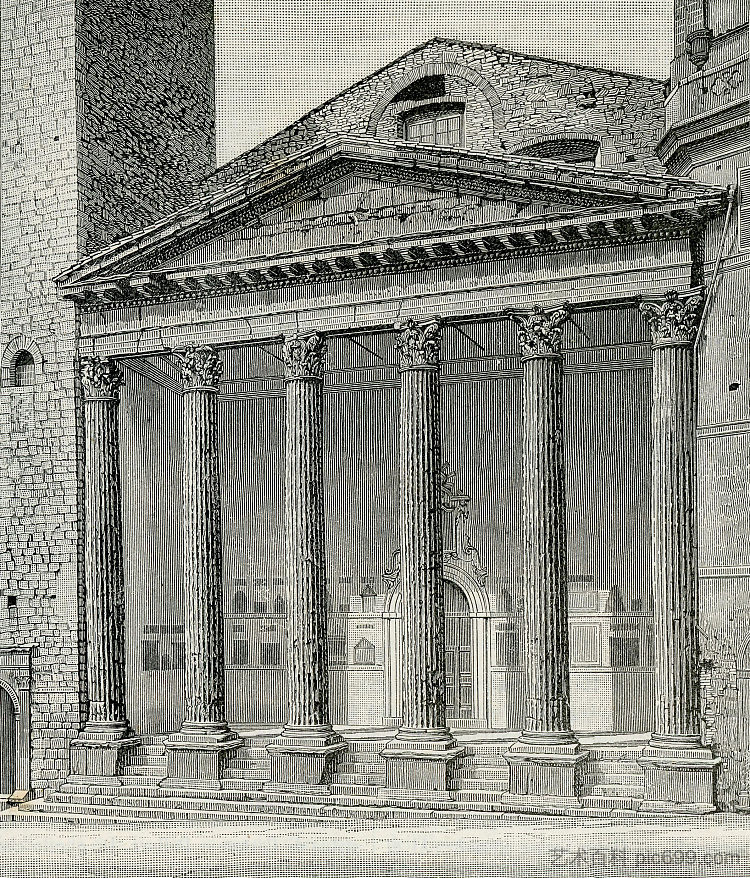 密涅瓦神庙的门廊 Portico Del Tempio Di Minerva (1895)，朱塞佩·巴贝里斯