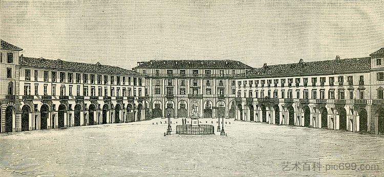 维托里奥阿尔菲力广场 Piazza Vittorio Alfieri (1890)，朱塞佩·巴贝里斯