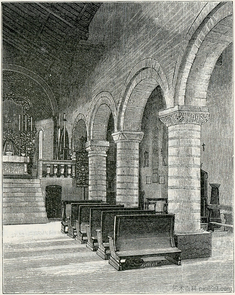 玉米粥教堂内部 Interno Della Chiesa Di Polenta (1900)，朱塞佩·巴贝里斯