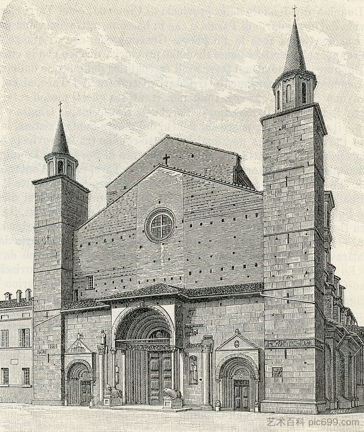 大教堂的外墙 Facciata Della Cattedrale (1901),朱塞佩·巴贝里斯