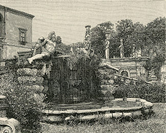 法尔内塞城堡的卡斯卡塔德尔维特罗 Cascata Del Bicchiere Nel Castello Dei Farnese (1894)，朱塞佩·巴贝里斯