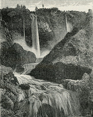 马莫尔瀑布 Cascata Delle Marmore (1895)，朱塞佩·巴贝里斯