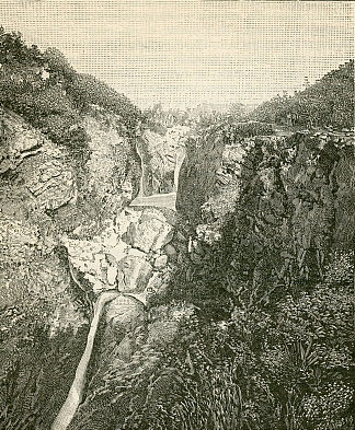 斯特拉姆比内洛附近的古尔西瀑布 Cascata Di Gursci Presso Strambinello (1890)，朱塞佩·巴贝里斯