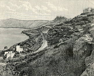 村庄和湖泊的景色 Veduta Del Paese E Del Lago (1894)，朱塞佩·巴贝里斯