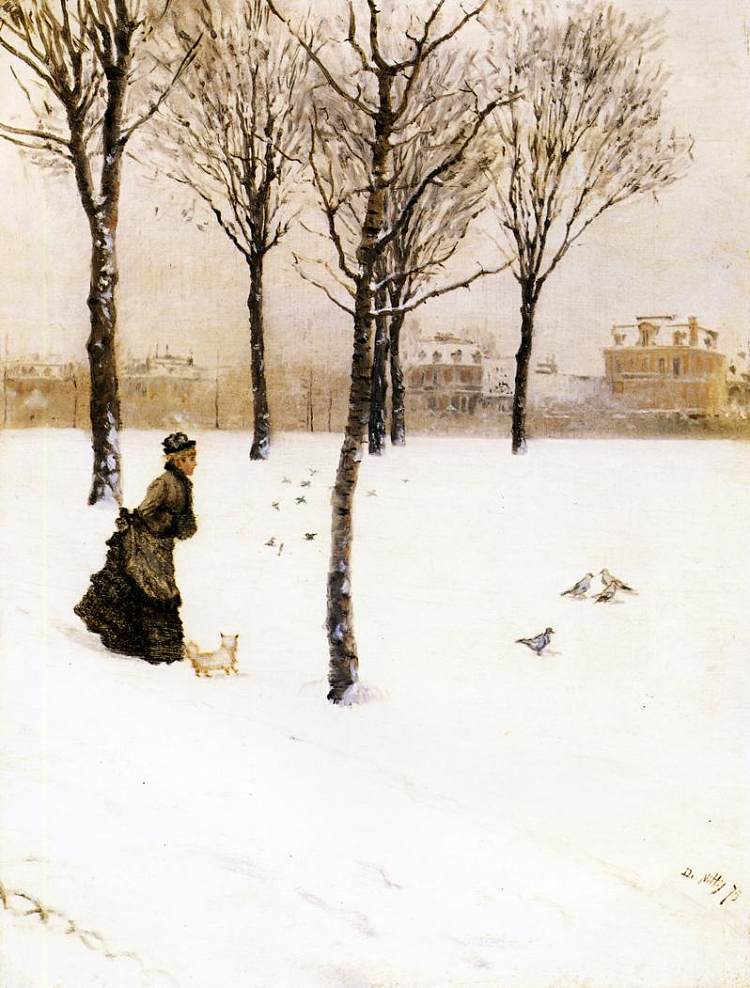 冬天的风景 A Winter's Landscape (1875)，朱塞佩·德·尼蒂斯