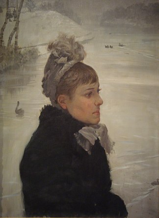 在湖边 Presso al lago (1879)，朱塞佩·德·尼蒂斯