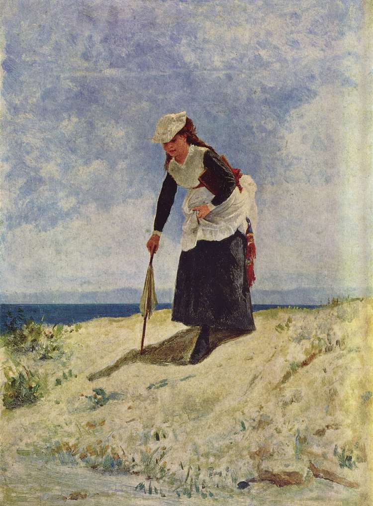 沙滩上的女人 Woman on the sand (c.1874 - c.1875)，朱塞佩·德·尼蒂斯