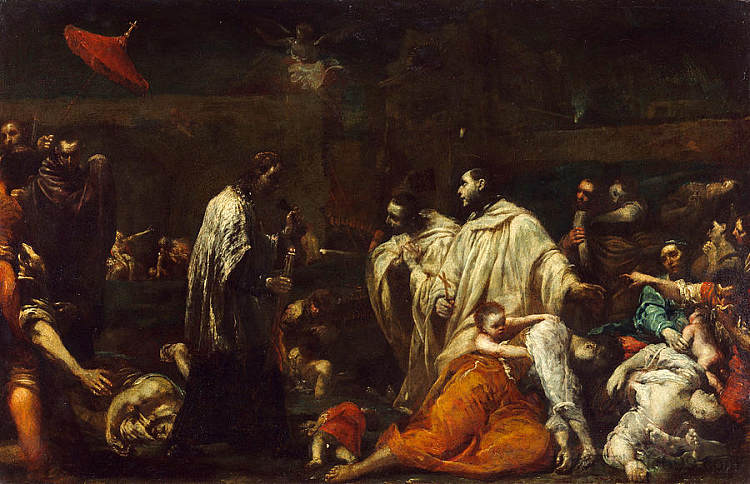 伯纳德·托洛梅和锡耶纳的瘟疫 Bernard Tolomei and the Plague in Siena (1735)，朱塞佩·玛丽亚·克雷斯皮