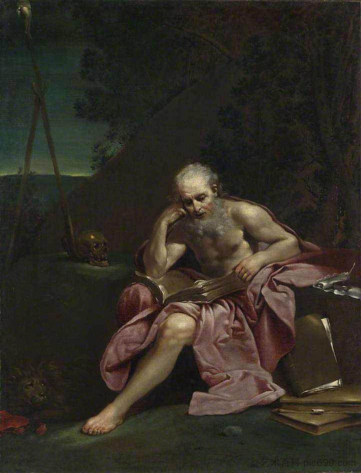 沙漠中的圣杰罗姆 Saint Jerome in the Desert (1720)，朱塞佩·玛丽亚·克雷斯皮