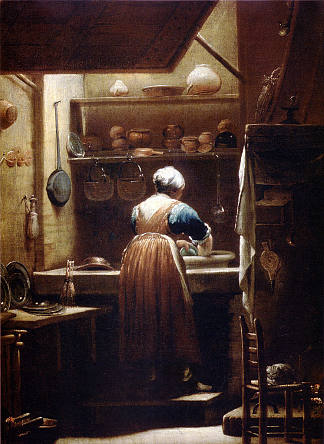 厨娘 The Kitchenmaid (c.1725)，朱塞佩·玛丽亚·克雷斯皮
