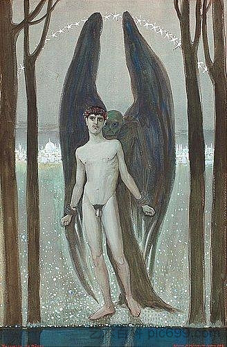 死去的年轻人 Young man with death (1908),约斯塔阿德里安·尼尔森