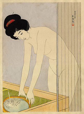 洗脸的女人 Woman Washing Her Face (1920)，谷口桥口