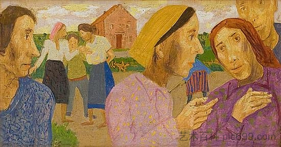 村里说话的身影 Figures talking in a village (1966)，格雷戈尔·米肖龙泽