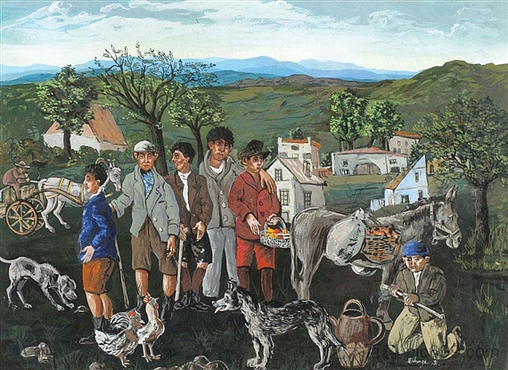 村庄与数字 Village with Figures (1931),格雷戈尔·米肖龙泽