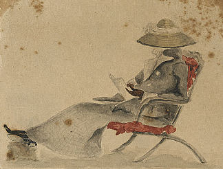 女孩坐着，戴着帽子 Girl seated, wearing hat (1908)，格雷丝·科辛顿·史密斯