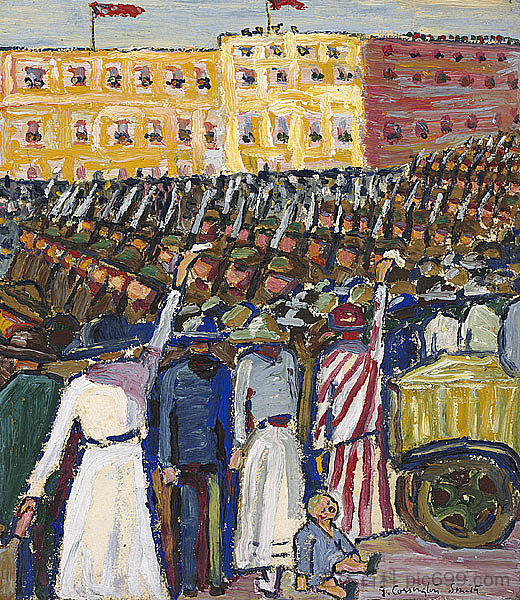 增援部队：行军部队 Reinforcements: Troops Marching (1917)，格雷丝·科辛顿·史密斯