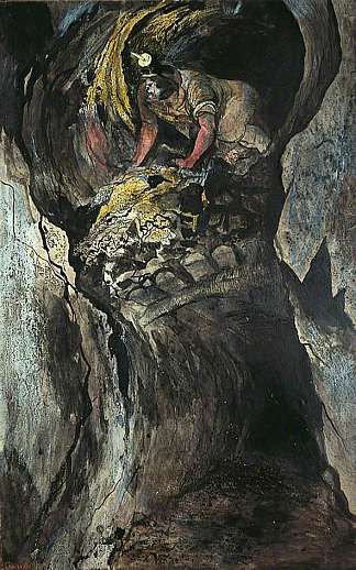 康沃尔锡矿，新兴矿工 Cornish Tin Mine, Emerging Miner (1943)，格雷厄姆·萨瑟兰