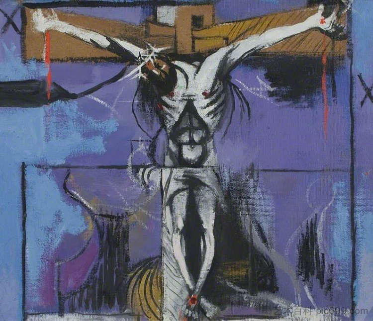 《十字架》草图 Sketch for 'The Crucifixion' (1946)，格雷厄姆·萨瑟兰