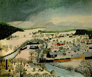 纽约州胡西克瀑布，冬季 Hoosick Falls, New York, in Winter (1944)，摩西奶奶