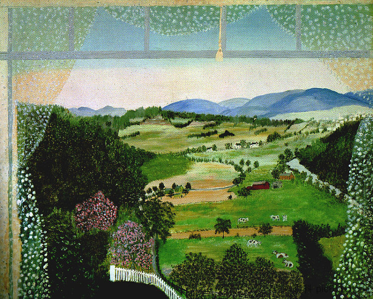 胡西克谷（从窗户） Hoosick Valley (From the Window) (1946)，摩西奶奶