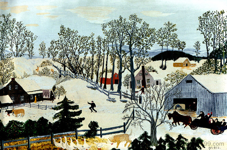 农场的早春 Early Springtime on the Farm (1945)，摩西奶奶