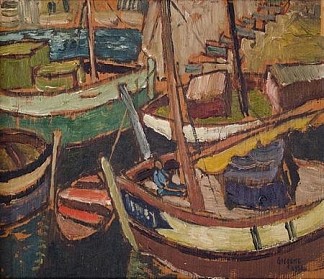 码头停泊的船只 Moored boats at the quay (1952)，格雷戈尔·布萨尔