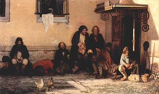 泽姆斯特沃正在吃午饭 Zemstvo is having their lunch (1872; Russian Federation                     )，格里高利米亚索迪夫