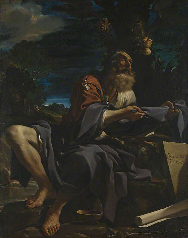乌鸦喂养的以利亚 Elijah fed by Ravens (1620)，圭尔奇诺