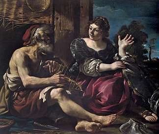 埃尔米尼亚和牧羊人 Erminia and the Shepherd (1620)，圭尔奇诺