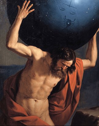 举起天球的阿特拉斯 Atlas holding up the celestial globe，圭尔奇诺