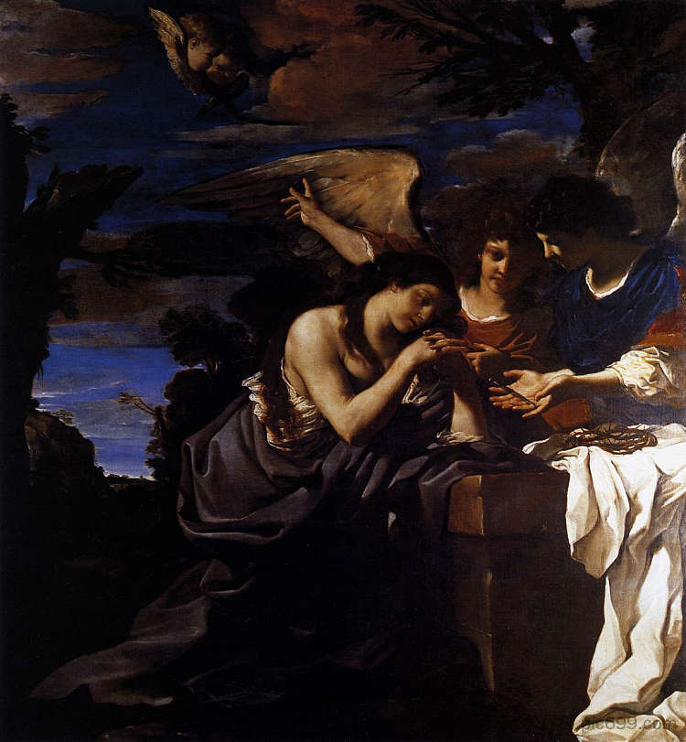 抹大拉和两个天使 Magdalen and Two Angels (1622)，圭尔奇诺