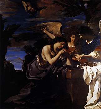 抹大拉和两个天使 Magdalen and Two Angels (1622)，圭尔奇诺