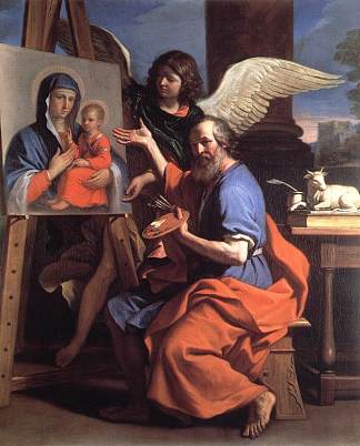 圣路加展示圣母画作 St Luke Displaying a Painting of the Virgin (1653)，圭尔奇诺