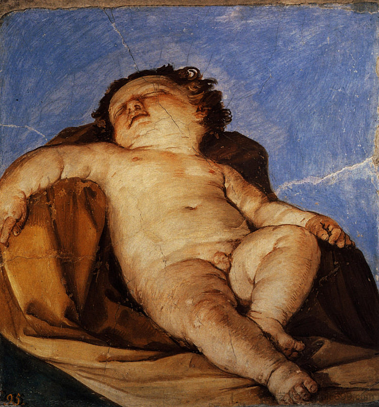 小天使睡觉 Cherub sleeps (1627)，纪多·雷尼