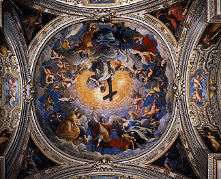 基督在天使和大天使之间的荣耀中 Christ in Glory between the angels and archangels (1621)，纪多·雷尼