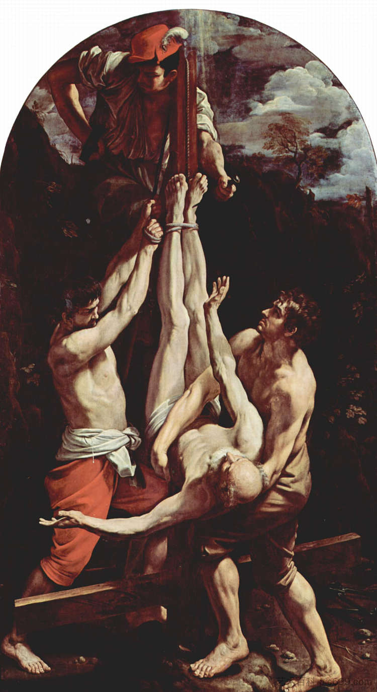 圣彼得被钉十字架 Crucifixion of St. Peter (1604 - 1605)，纪多·雷尼