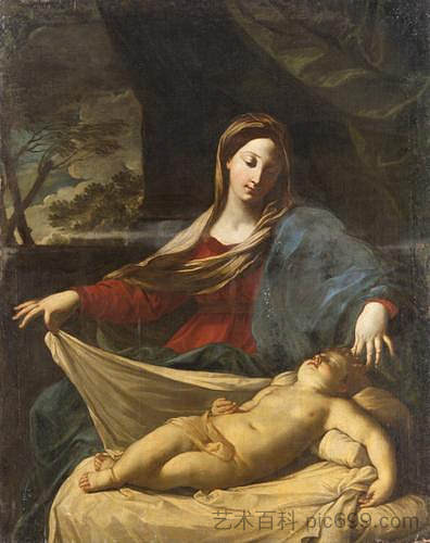 玛丽与孩子 Mary with child (1635)，纪多·雷尼