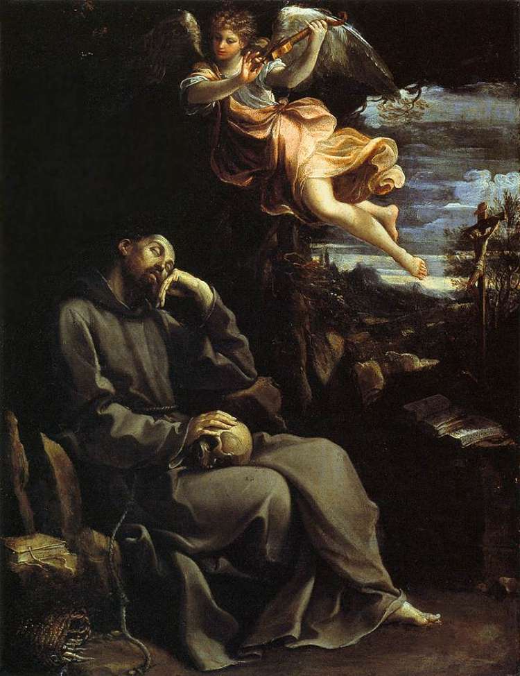 圣弗朗西斯由天使音乐安慰 St Francis Consoled by Angelic Music (1605 - 1610)，纪多·雷尼