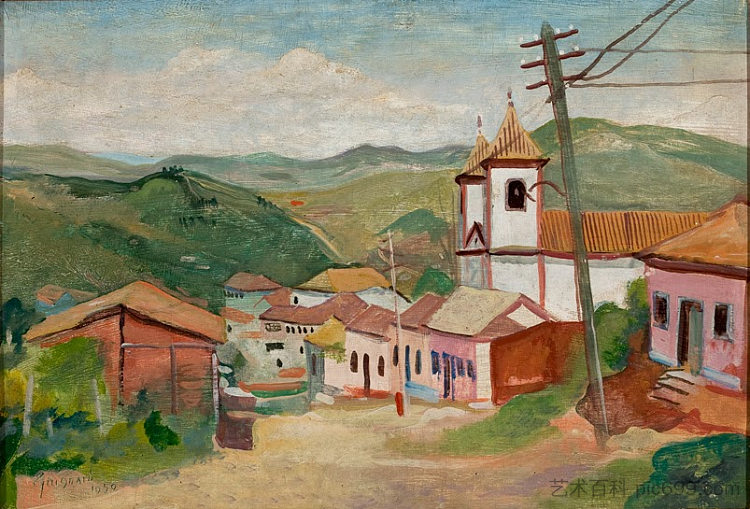 萨巴拉的景观 Paisagem De Sabará (1950)，阿尔贝托·达维加·吉尼亚德