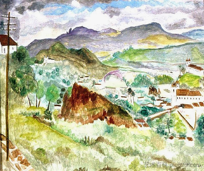 欧鲁普雷图景观 Paisagem Ouro Preto (1959)，阿尔贝托·达维加·吉尼亚德