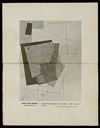 动态表格分解+运动estylo（塑集） Decomposição dynamica de uma mesa + estylo do movimento (INTERSECCIONISMO PLASTICO) (1912)，威廉圣丽塔