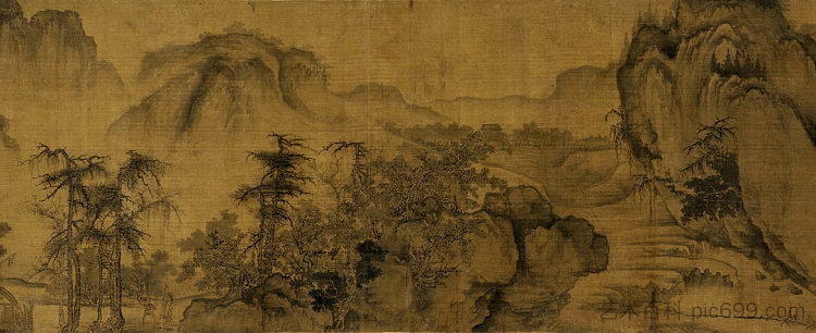 在山脉和山谷上空清除秋天的天空（细节） Clearing Autumn Skies over Mountains and Valleys (detail) (1072)，郭曦