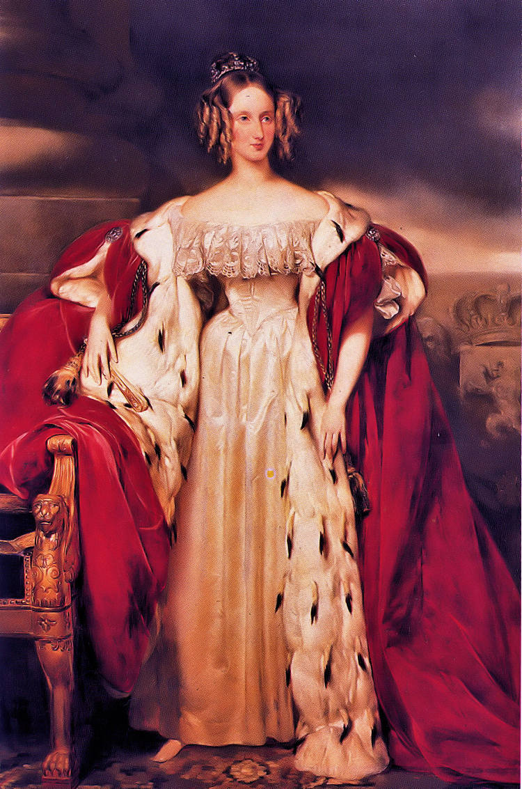 奥尔良的路易丝肖像 Portrait of Louise of Orléans (c.1830)，古斯塔夫·瓦普尔斯