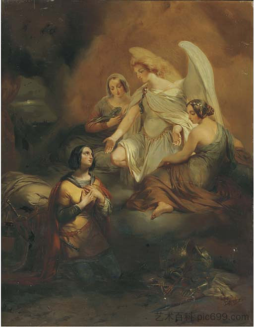 圣女贞德的愿景 The vision of Joan of Arc (c.1847; Antwerp,Belgium  )，古斯塔夫·瓦普尔斯