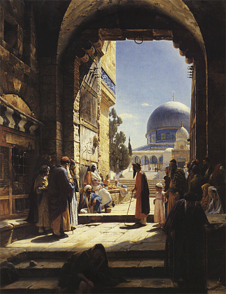 在耶路撒冷圣殿山的入口处 At the Entrance to the Temple Mount, Jerusalem (1886)，古斯塔夫·鲍恩费恩德