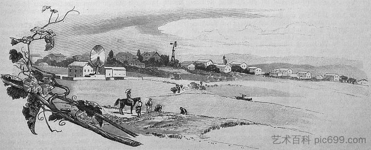 雅法附近的德国殖民地萨罗纳 German Colony Sarona near Jaffa (1893),古斯塔夫·鲍恩费恩德