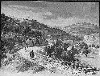 从雅法到耶路撒冷的铁路线上的景观 Landscape on the railway line from Jaffa to Jerusalem (1893)，古斯塔夫·鲍恩费恩德