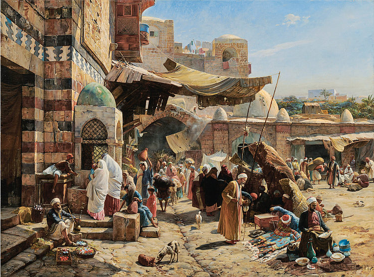 雅法市场 Market in Jaffa (1887)，古斯塔夫·鲍恩费恩德