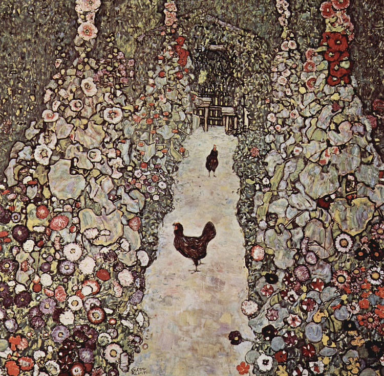 有公鸡的花园 Garden with Roosters (1917),古斯塔夫·克林姆特